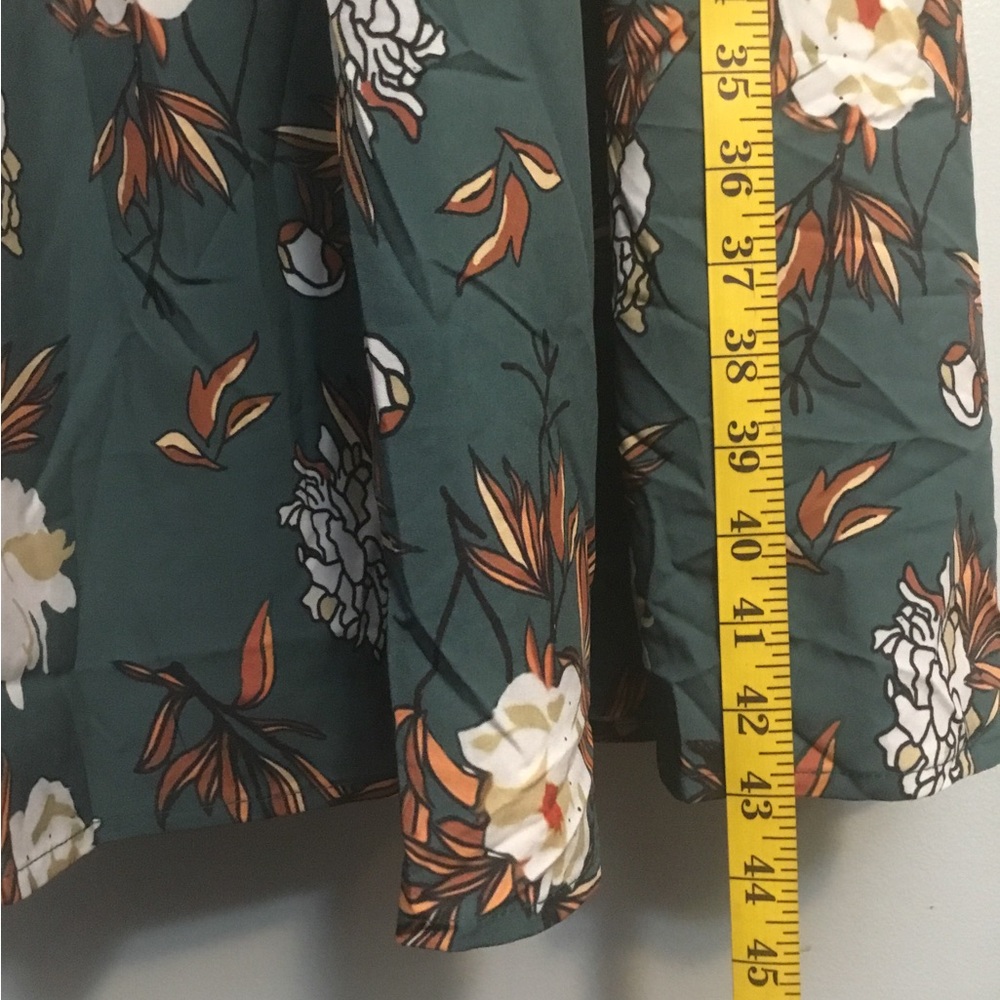 RICCO Bruno Forest Green Floral High-Neck Maxi Dress with Black Trim - Picture 7 of 15